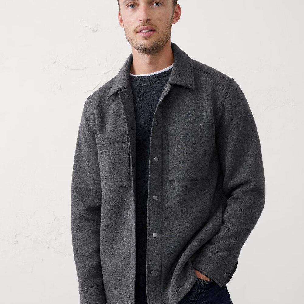 Banana Republic Men's Large Dark Gray Snap Closure Shirt Jackets- New with Tags
